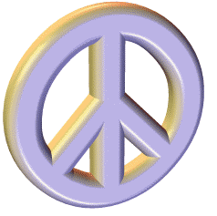 gold animated peace sign, large