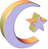 animated large gold symbol of Islam