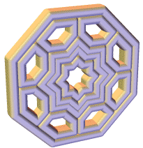 Large geometric Islamic patterned circle animated