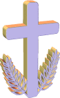 cross with palms