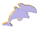 two animated jumping dolphins